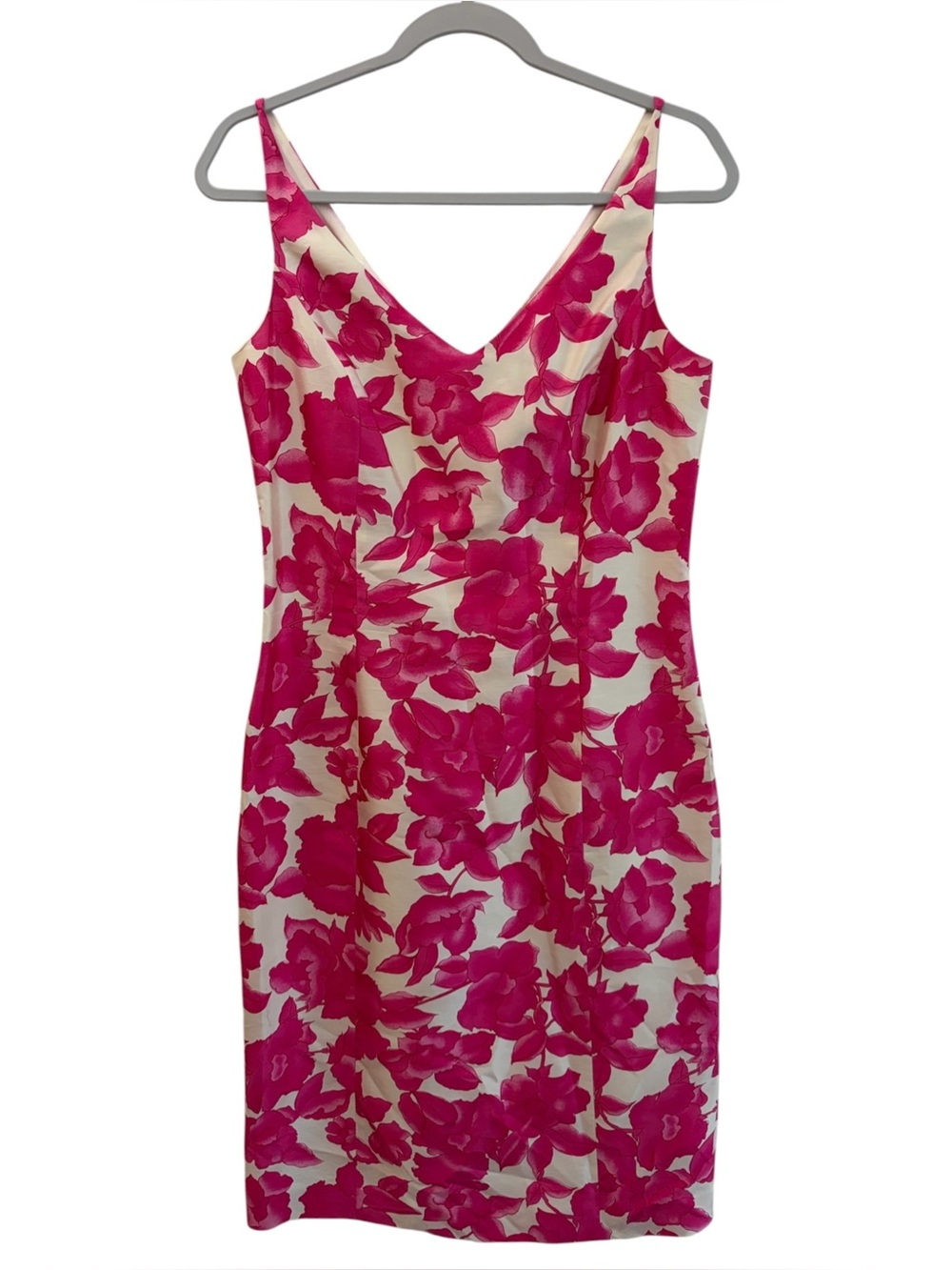 Ann Taylor 90’s 100% Silk Pink Floral Summer Cocktail Party Mini Dress Size 8